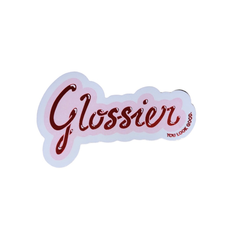 Glossier Winter 2022 Pink and White Sticker